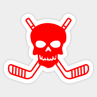 SKULL AND CROSSED HOCKEY STICKS Sticker